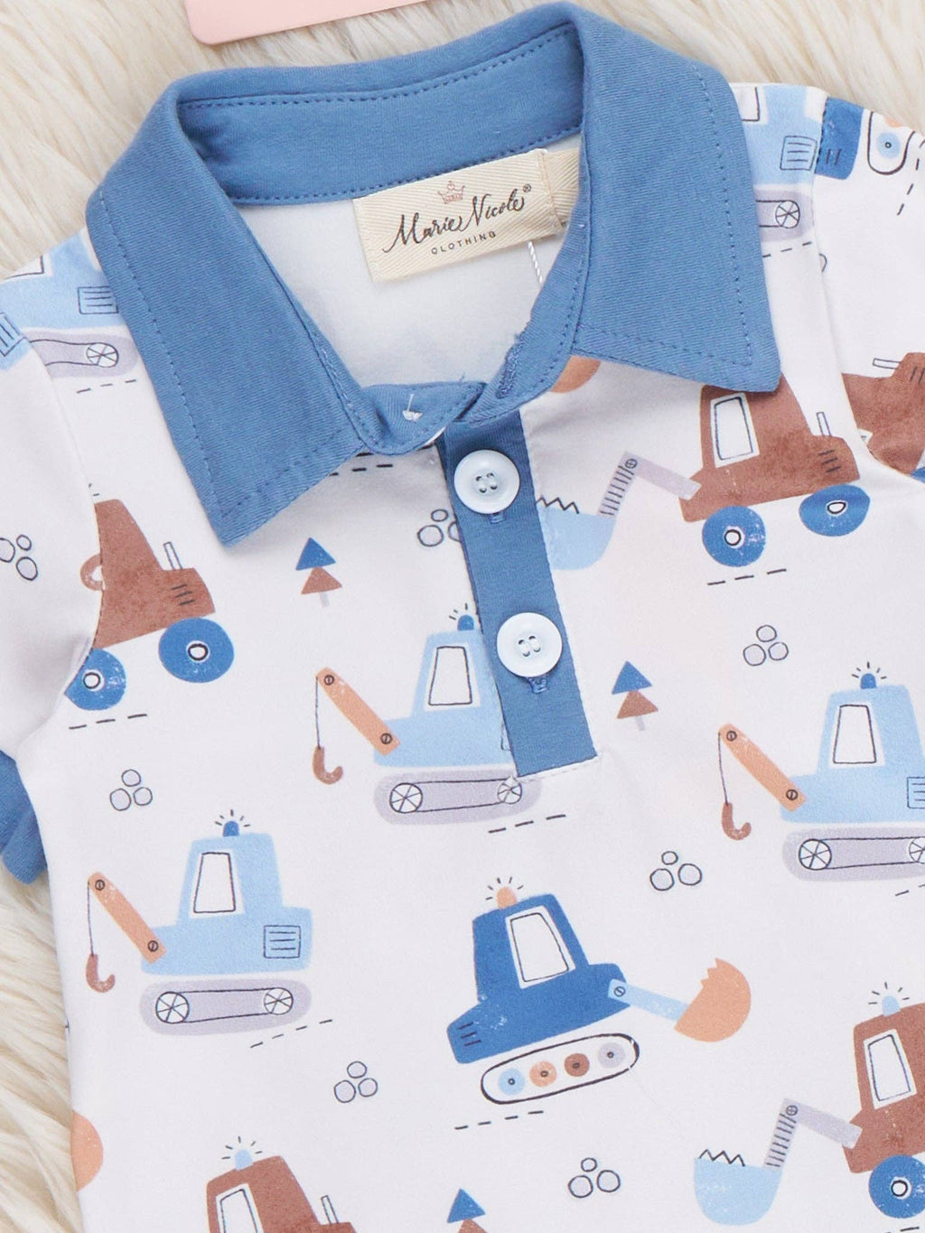 Busy Excavators Polo Romper