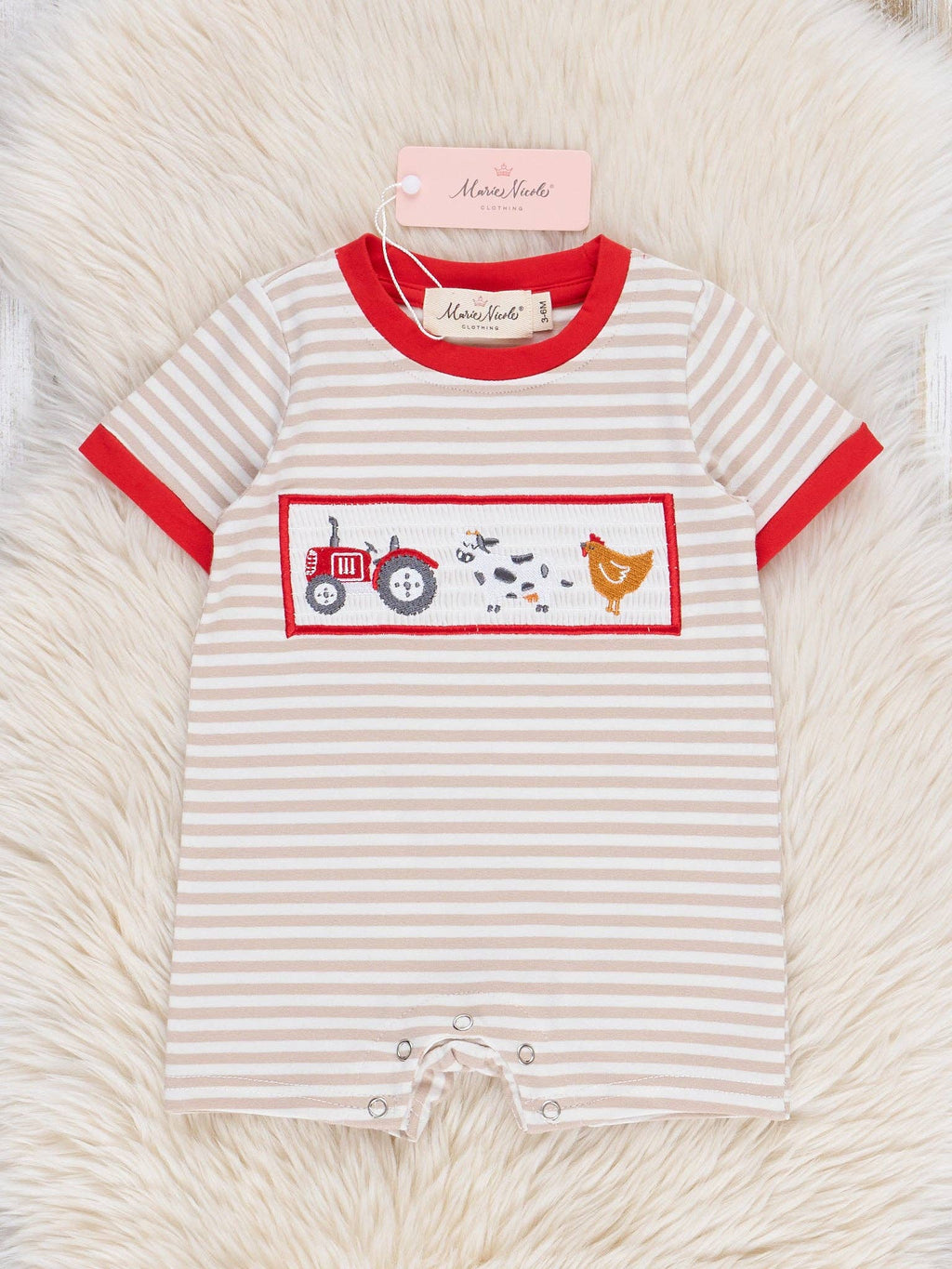 Farm Friends Smocked Romper
