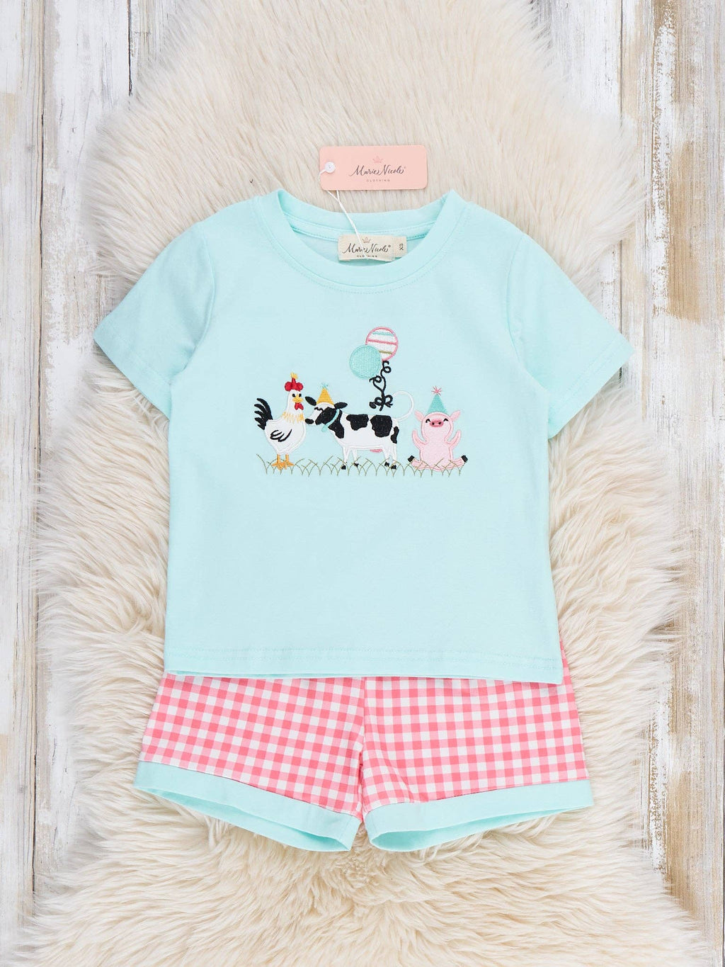 Barnyard Balloon Embroidered Outfit