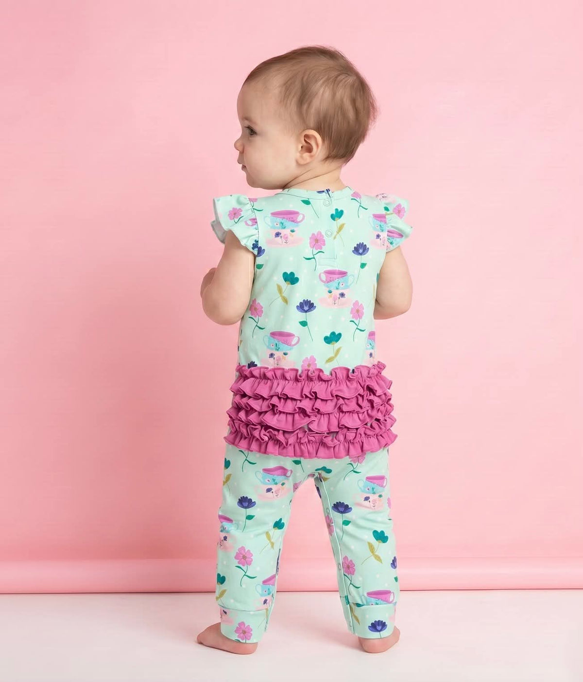 Pete +Lucy Tea Party Girl Infant Romper