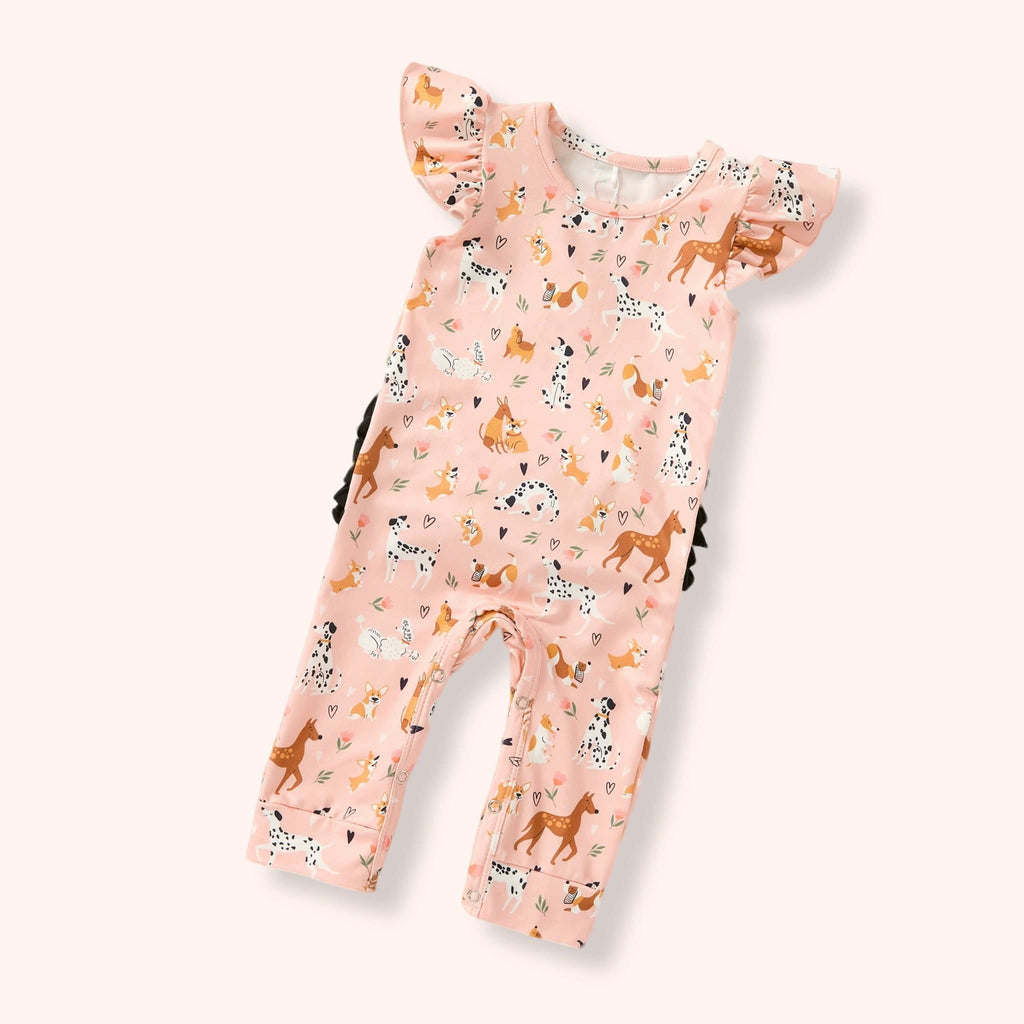 Pete + Lucy Playful Paws Girl Infant Romper