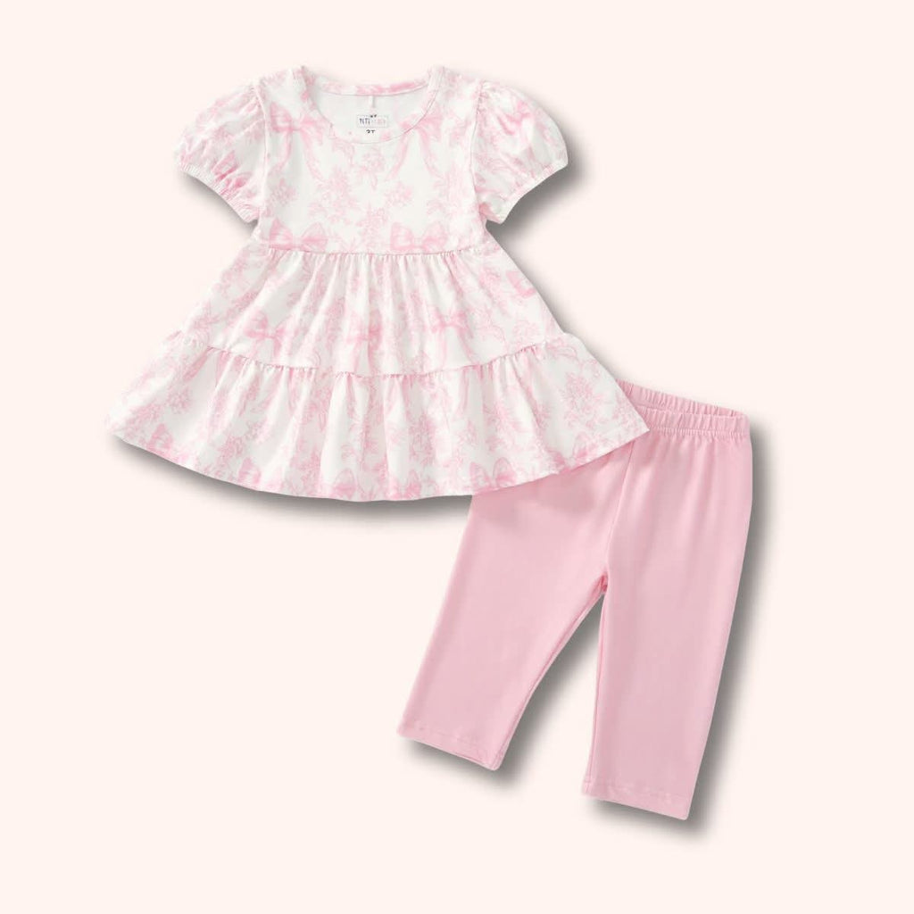 Pete + Lucy Vintage French Fairytale Pink Capri Set