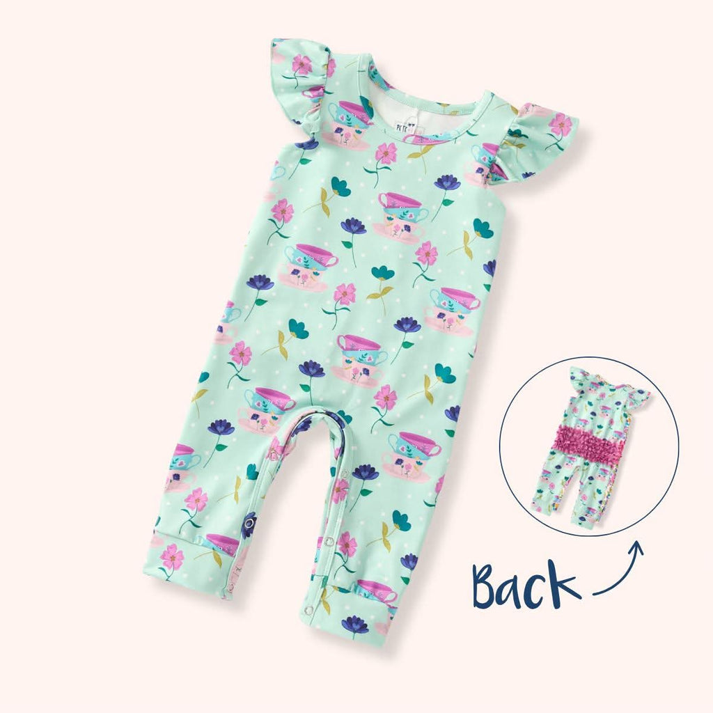 Pete +Lucy Tea Party Girl Infant Romper