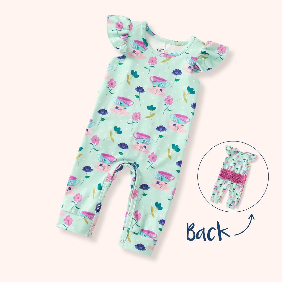 Pete +Lucy Tea Party Girl Infant Romper